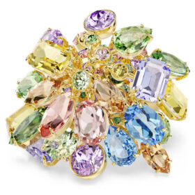 Gema Cocktail Ring Mixed Cuts, Multicolored, Gold-Tone Plated