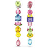 Gema Drop Earrings Asymmetrical Design, Mixed Cuts, Long, Multicolored, Rhodium Plated