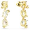 Gema Drop Earrings Asymmetrical Design, Mixed Cuts, Multicolored, Gold-Tone Plated