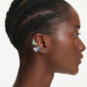 Gema Ear Cuffs Asymmetrical Design, Mixed Cuts, Multicolored, Gold-Tone Plated