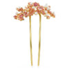 Gema Hair Clip Crystal Pearl, Mixed Cuts, Flower, Pink, Gold-Tone Plated