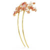 Gema Hair Clip Crystal Pearl, Mixed Cuts, Flower, Pink, Gold-Tone Plated