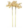 Gema Hair Clip Crystal Pearl, Mixed Cuts, Flower, Pink, Gold-Tone Plated