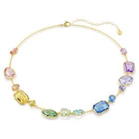 Gema Necklace Mixed Cuts, Multicolored, Gold-Tone Plated