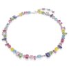 Gema Necklace Mixed Cuts, Multicolored, Rhodium Plated Gema Necklace Mixed Cuts, Multicolored, Rhodium Plated