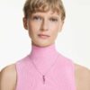Gema Pendant Mixed Cuts, Pink, Rhodium Plated Gema Pendant Mixed Cuts, Pink, Rhodium Plated