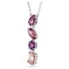 Gema Pendant Mixed Cuts, Pink, Rhodium Plated Gema Pendant Mixed Cuts, Pink, Rhodium Plated
