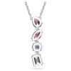 Gema Pendant Mixed Cuts, Pink, Rhodium Plated Gema Pendant Mixed Cuts, Pink, Rhodium Plated
