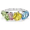 Gema Ring Mixed Cuts, Multicolored, Rhodium Plated