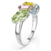 Gema Ring Mixed Cuts, Multicolored, Rhodium Plated