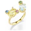 Gema Ring Set (3), Mixed Cuts, Multicolored, Gold-Tone Plated