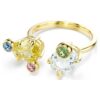 Gema Ring Set (3), Mixed Cuts, Multicolored, Gold-Tone Plated