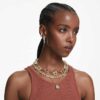 Gema Tennis Necklace Mixed Cuts, Multicolored, Gold-Tone Plated