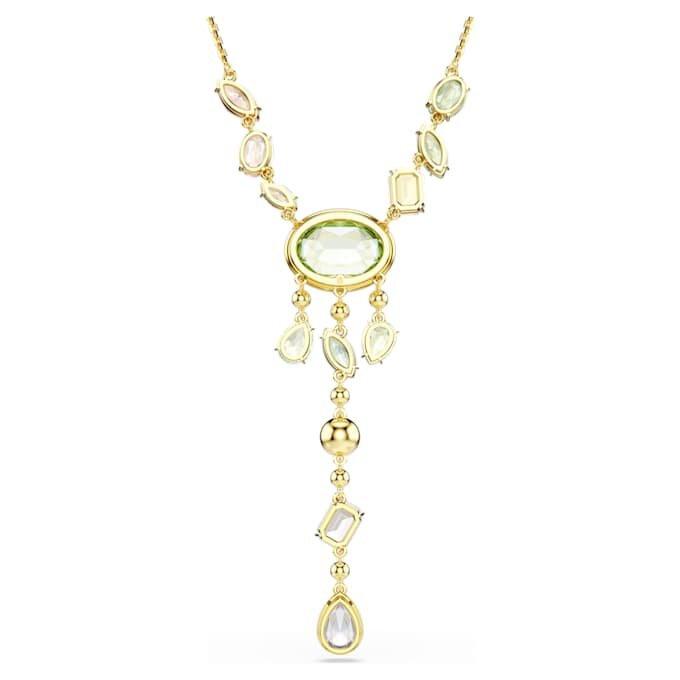 Gema Y Necklace Mixed Cuts, Multicolored, Gold-Tone Plated Gema Y Necklace Mixed Cuts, Multicolored, Gold-Tone Plated