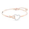 Hyperbola Bangle Infinity and Heart, White, Mixed Metal Finish