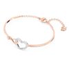 Hyperbola Bangle Infinity and Heart, White, Mixed Metal Finish