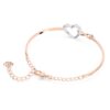 Hyperbola Bangle Infinity and Heart, White, Mixed Metal Finish