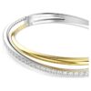 Hyperbola Bangle Round Cut, White, Mixed Metal Finish