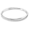 Hyperbola Bangle Round Cut, White, Rhodium Plated