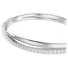 Hyperbola Bangle Round Cut, White, Rhodium Plated