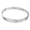 Hyperbola Bangle Round Cut, White, Rhodium Plated