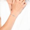 Hyperbola Bracelet Infinity and Heart, White, Rhodium Plated Hyperbola Bracelet Infinity and Heart, White, Rhodium Plated