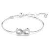 Hyperbola Bracelet Infinity, White, Rhodium Plated