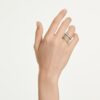 Hyperbola Cocktail Ring Round Cut, White, Mixed Metal Finish