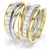 Hyperbola Cocktail Ring Round Cut, White, Mixed Metal Finish
