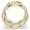 Hyperbola Cocktail Ring Round Cut, White, Mixed Metal Finish