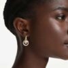 Hyperbola Drop Earrings Round Cut, White, Gold-Tone Plated Hyperbola Drop Earrings Round Cut, White, Gold-Tone Plated