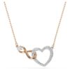 Hyperbola Necklace Infinity and Heart, White, Mixed Metal Finish Hyperbola Necklace Infinity and Heart, White, Mixed Metal Finish