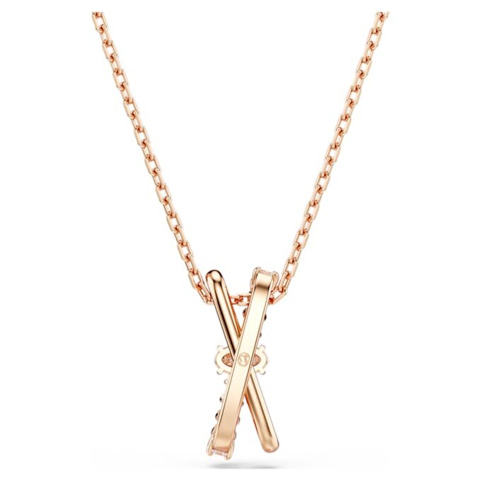 Hyperbola Pendant Mixed Cuts, Twist, White, Rose Gold-Tone Plated Hyperbola Pendant Mixed Cuts, Twist, White, Rose Gold-Tone Plated