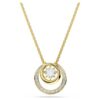 Hyperbola Pendant Round Cut, White, Gold-Tone Plated Hyperbola Pendant Round Cut, White, Gold-Tone Plated