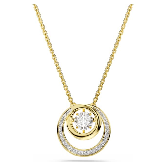 Hyperbola Pendant Round Cut, White, Gold-Tone Plated Hyperbola Pendant Round Cut, White, Gold-Tone Plated