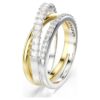 Hyperbola Ring Mixed Cuts, White, Mixed Metal Finish