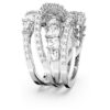 Hyperbola Ring Mixed Cuts, White, Rhodium Plated Hyperbola Ring Mixed Cuts, White, Rhodium Plated
