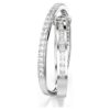 Hyperbola Ring Mixed Cuts, White, Rhodium Plated Hyperbola Ring Mixed Cuts, White, Rhodium Plated