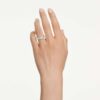 Hyperbola Ring Mixed Cuts, White, Silver-Tone Finish