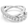 Hyperbola Ring Mixed Cuts, White, Silver-Tone Finish
