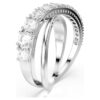 Hyperbola Ring Mixed Cuts, White, Silver-Tone Finish