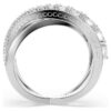 Hyperbola Ring Mixed Cuts, White, Silver-Tone Finish