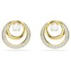 Hyperbola Stud Earrings Round Cut, White, Gold-Tone Plated Hyperbola Stud Earrings Round Cut, White, Gold-Tone Plated