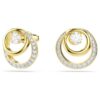 Hyperbola Stud Earrings Round Cut, White, Gold-Tone Plated Hyperbola Stud Earrings Round Cut, White, Gold-Tone Plated