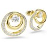 Hyperbola Stud Earrings Round Cut, White, Gold-Tone Plated Hyperbola Stud Earrings Round Cut, White, Gold-Tone Plated
