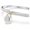 Idyllia Bangle Mixed Cuts, Heart, Pink, Mixed Metal Finish