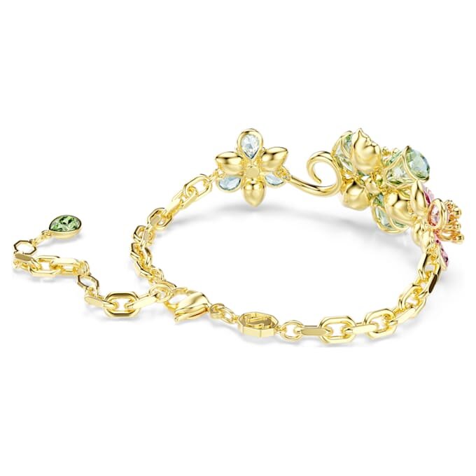 Idyllia Bracelet Mixed Cuts, Flower, Multicolored, Gold-Tone Plated Idyllia Bracelet Mixed Cuts, Flower, Multicolored, Gold-Tone Plated