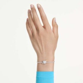 Idyllia Bracelet Mixed Cuts, Heart with Arrow, White, Rhodium Plated Idyllia Bracelet Mixed Cuts, Heart with Arrow, White, Rhodium Plated