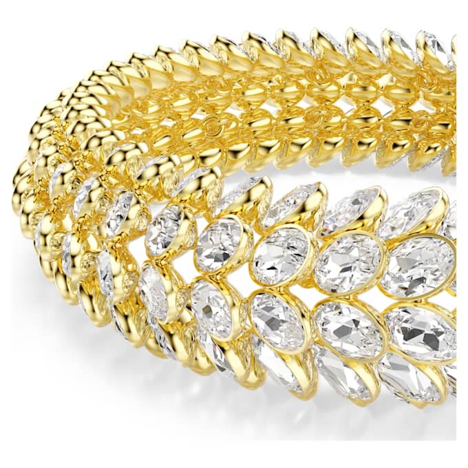 Idyllia Bracelet Oval Cut, White, Gold-Tone Plated Idyllia Bracelet Oval Cut, White, Gold-Tone Plated