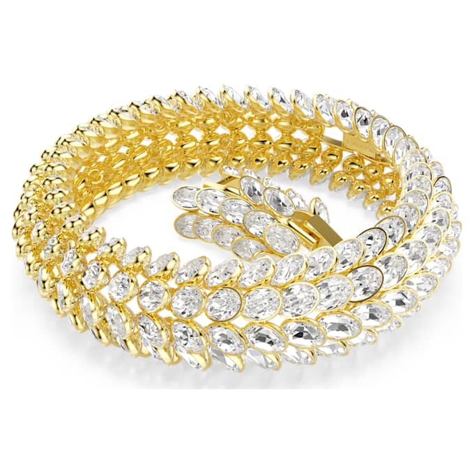 Idyllia Bracelet Oval Cut, White, Gold-Tone Plated Idyllia Bracelet Oval Cut, White, Gold-Tone Plated